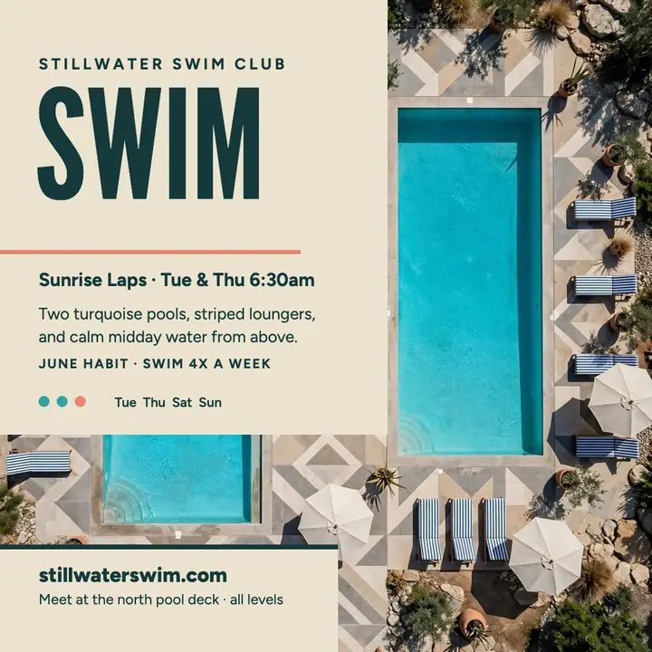 Stillwater sunrise laps swim post template