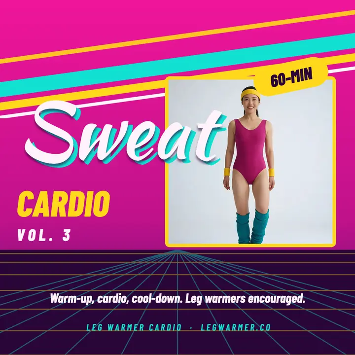 Leg Warmer Cardio: retro aerobics workout video post template