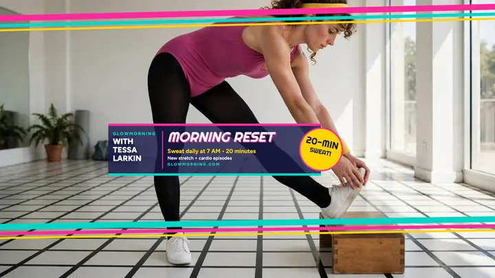 Glowmorning aerobics workout banner template