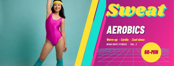 Sweat aerobics workout tape cover template