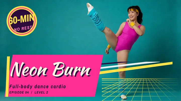 Neon Burn aerobics tape thumbnail template