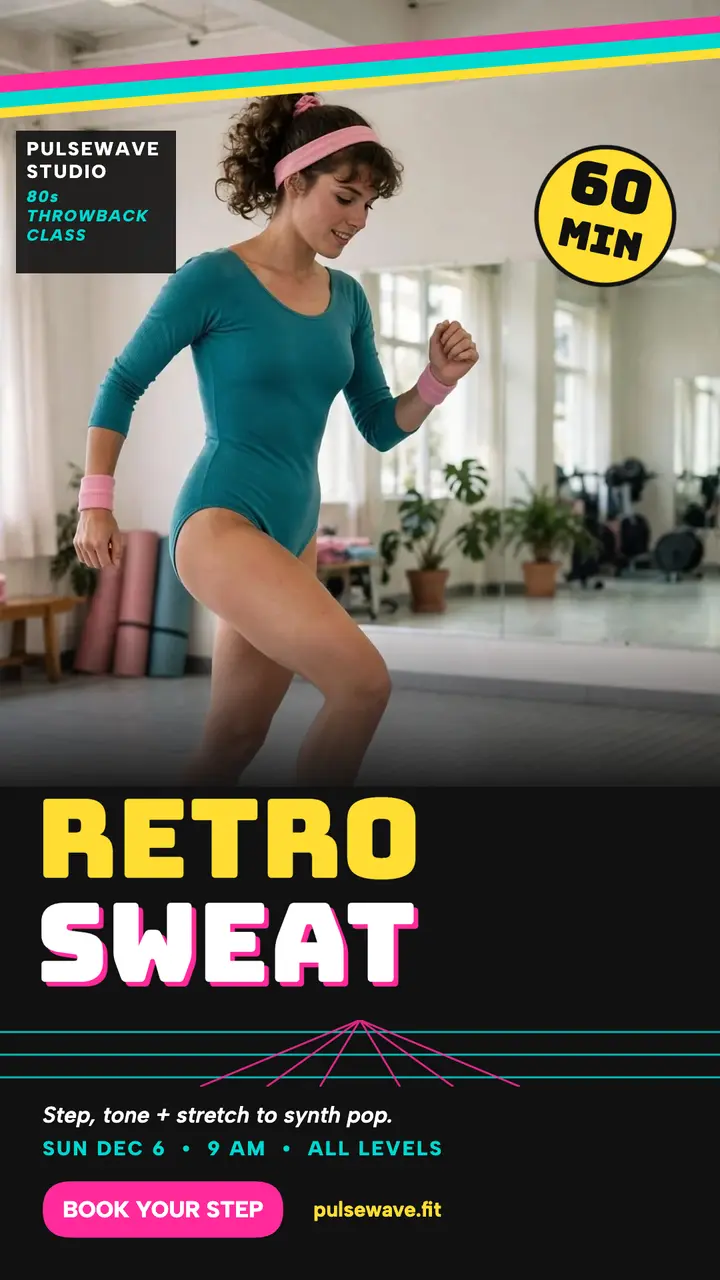 Pulsewave retro aerobics throwback story template