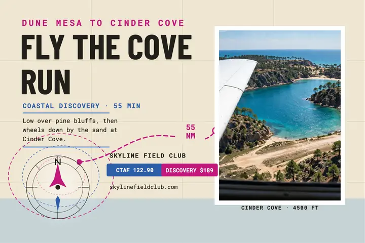 Skyline Field Club cove run postcard template