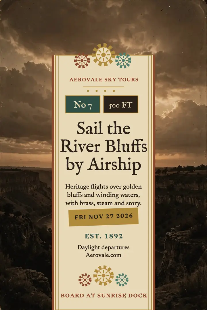 Aerovale airship bluffs tour poster template