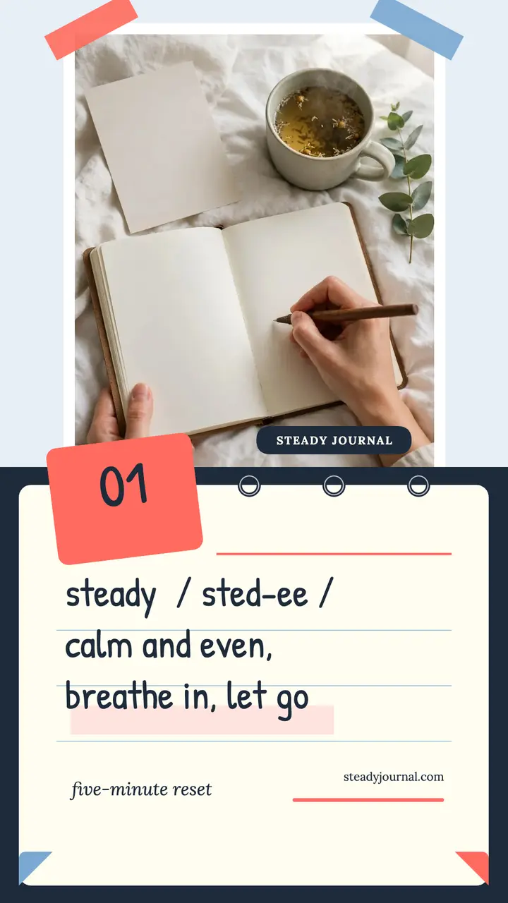 Steady Journal affirmation flash card story template