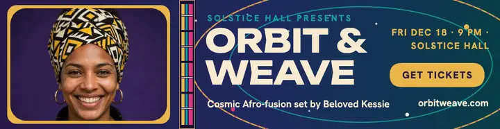 Orbit and Weave Afrofuturist DJ billboard template
