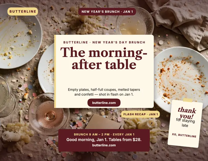 Butterline morning-after brunch flyer template