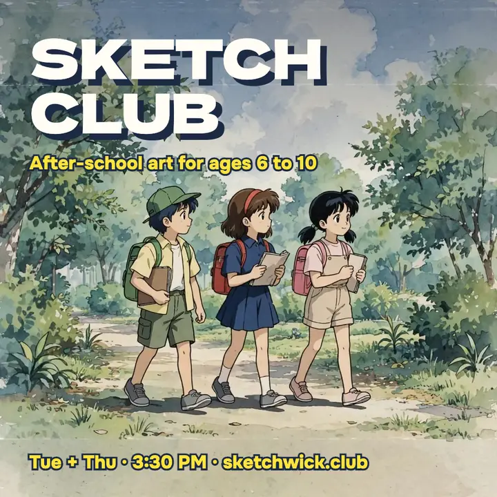 Sketchwick after-school art club post template