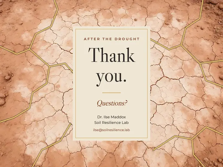 After the Drought closing slide, kintsugi seams: thank you closing slide template