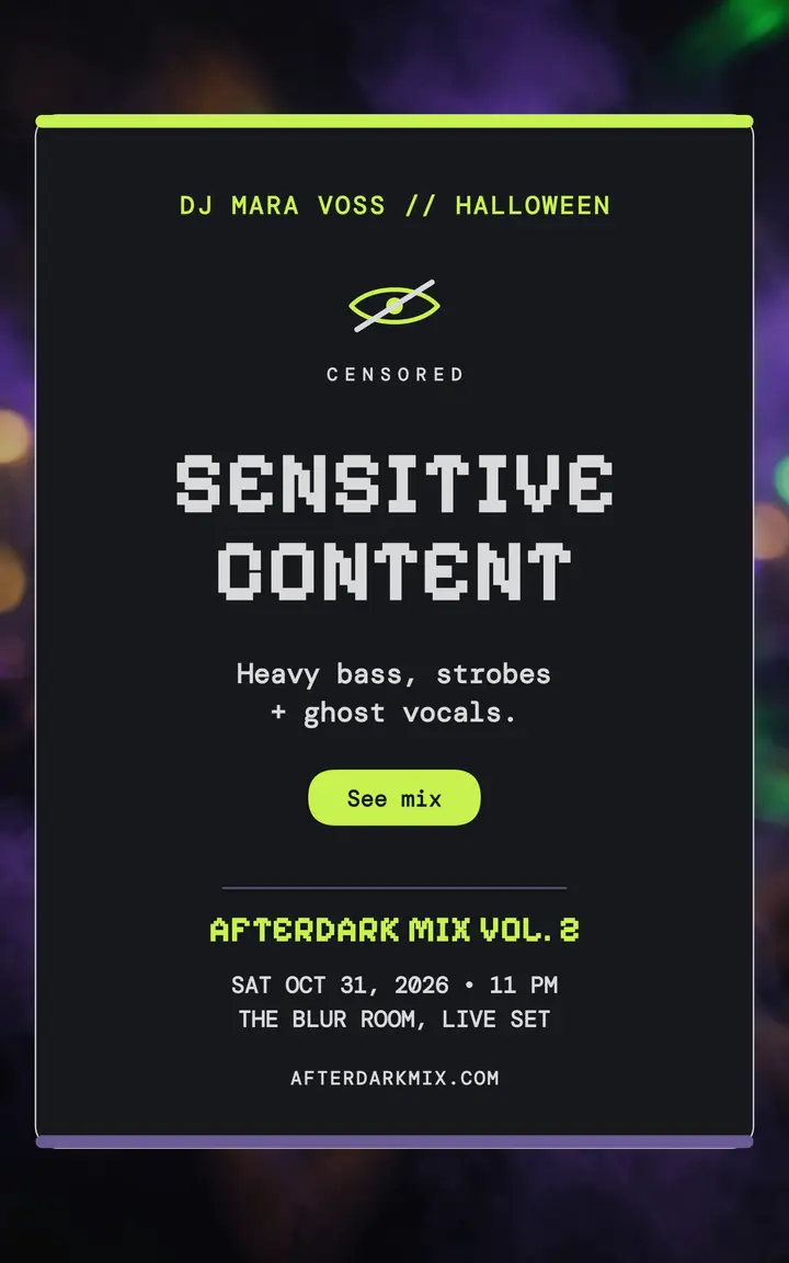 Afterdark blurred Halloween mix cover template