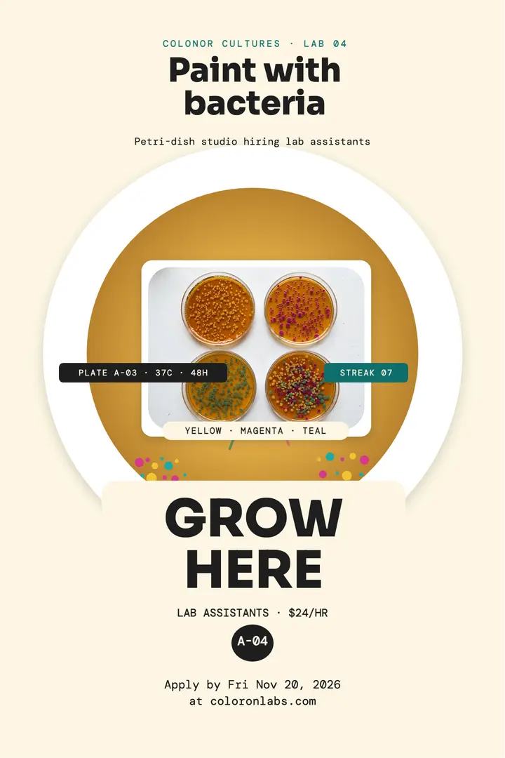 Colonor agar art hiring poster template