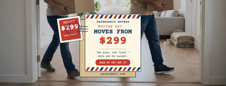 Packrabbit Movers airmail promo cover template