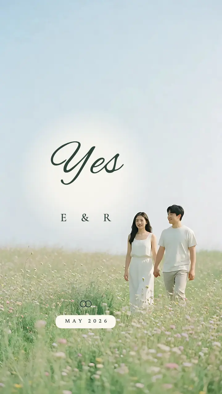 Engagement announcement story, airy film template