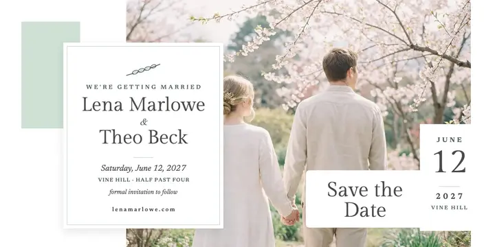 Lena and Theo garden save the date template