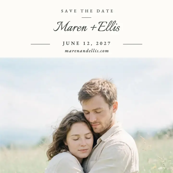 Maren and Ellis meadow save-the-date template