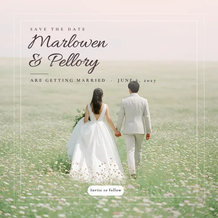 Wedding save the date post, airy film template