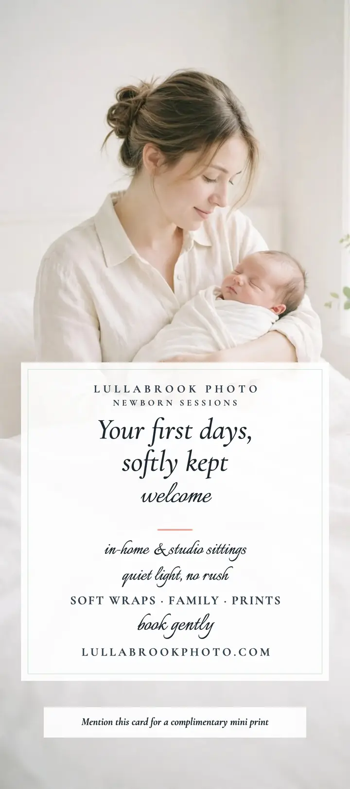 Lullabrook airy newborn photo card template
