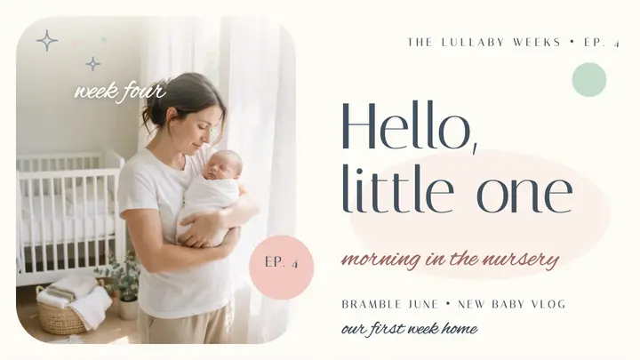 Bramble June newborn nursery vlog thumbnail template