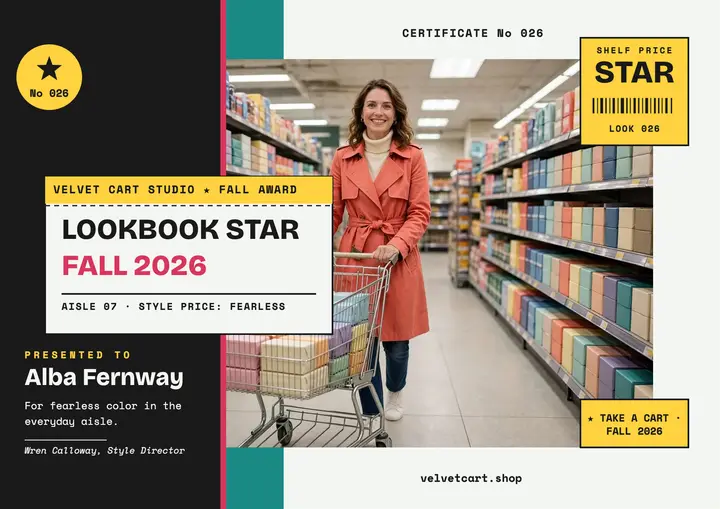 Lookbook Star fall styling award certificate: fall lookbook award certificate template