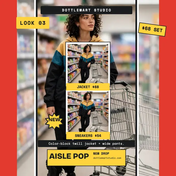 Aisle Pop streetwear lookbook post template