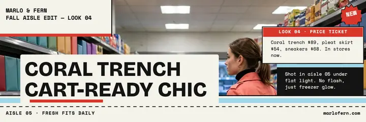 Marlo and Fern coral trench aisle header template