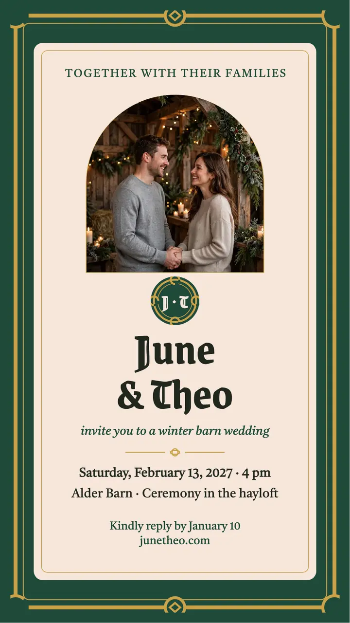 Alden barn knot winter invitation story template
