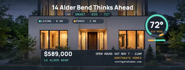 Alder Bend smart home cover, Northgate template
