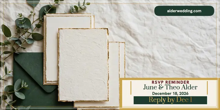 Alder foil winter wedding suite post: wedding invitation post template