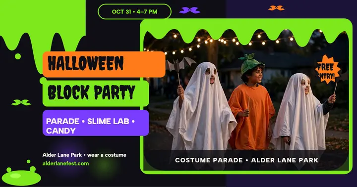 Alder Lane Halloween block party post template