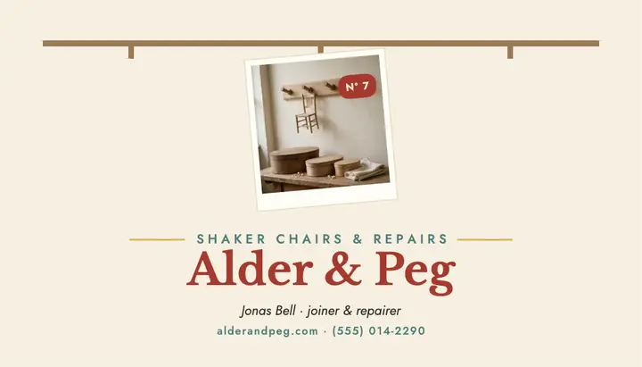 Alder and Peg shaker carpenter card template