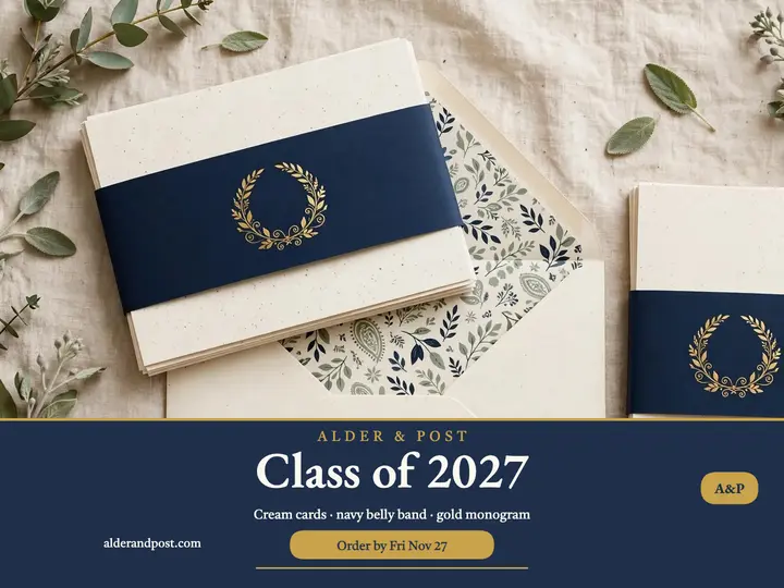 Alder and Post grad suite slide: graduation announcement slide template