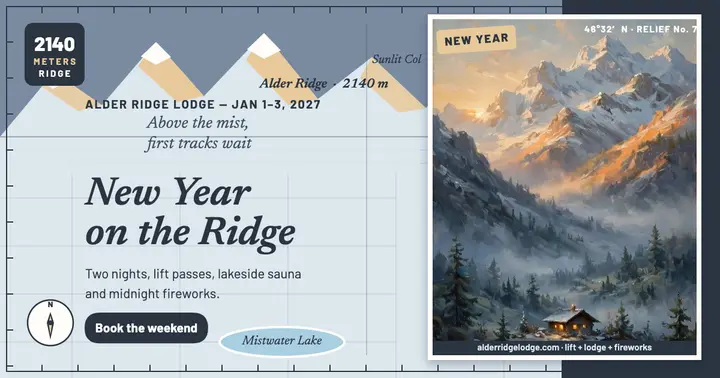 Alder Ridge Lodge New Year ski weekend post template