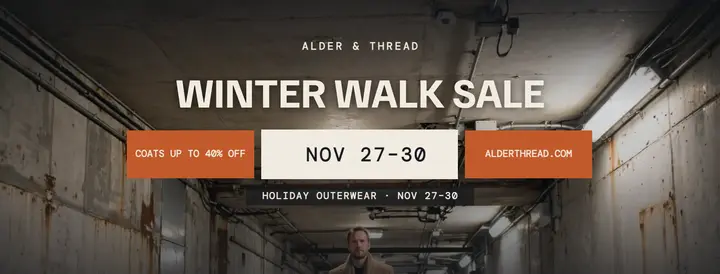 Alder & Thread Winter Walk Sale cover template