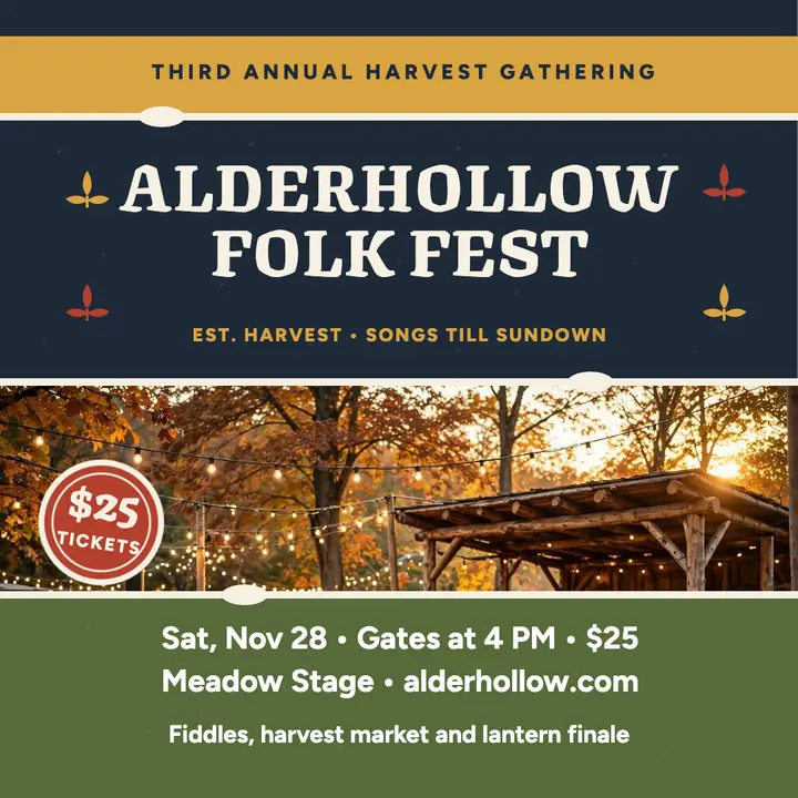 Alderhollow folk fest autumn poster template