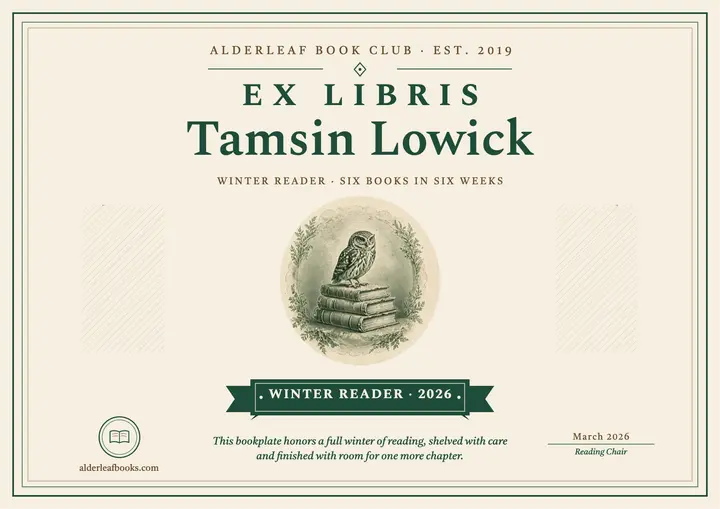 Alderleaf ex libris reading award template
