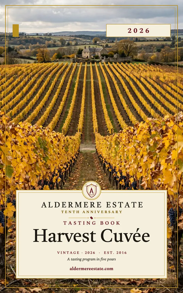 Aldermere Estate Harvest Cuvee tasting book template