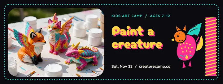 Creature Camp alebrije painting cover template