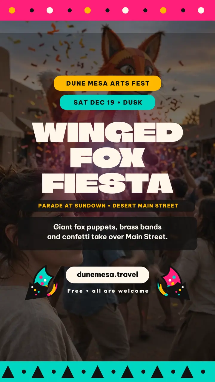 Dune Mesa winged fox fiesta story template