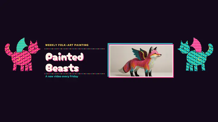 Painted Beasts folk-art channel template
