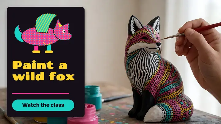 Paint a wild fox thumbnail template
