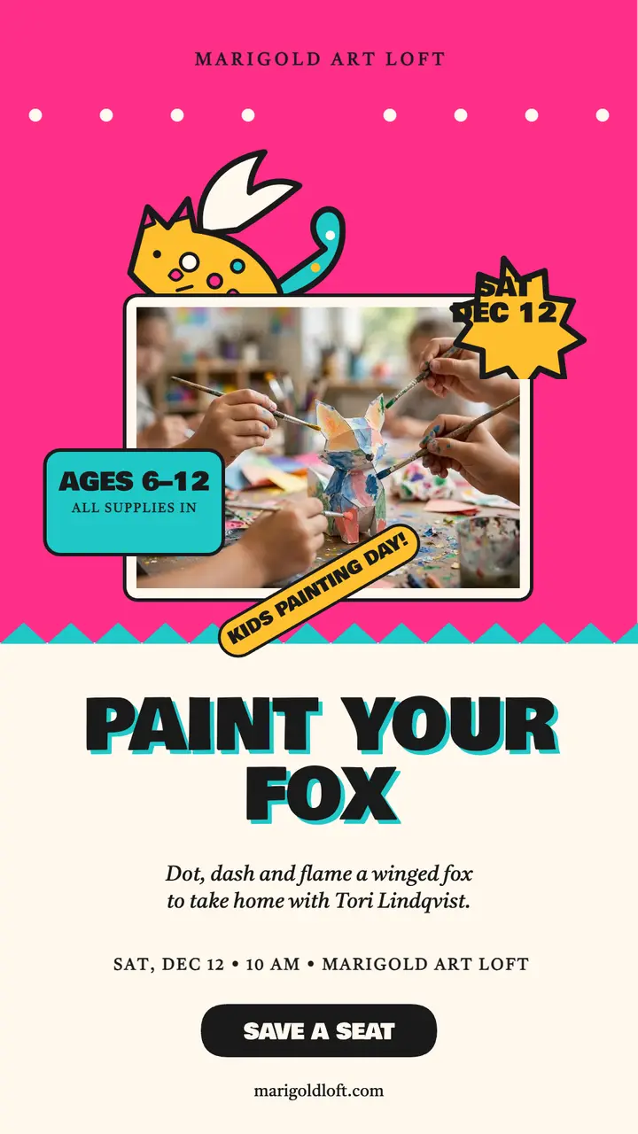 Marigold fox painting workshop story template