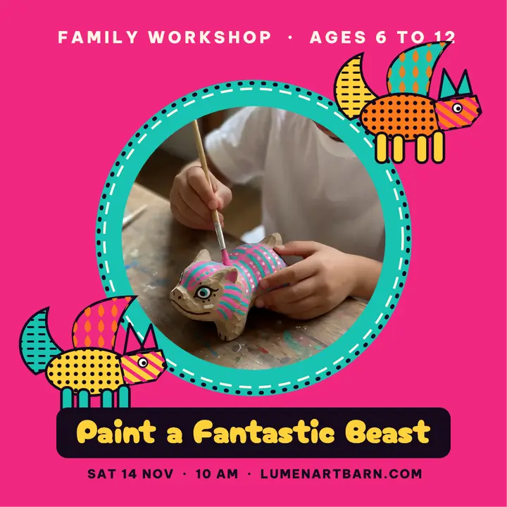 Lumen Art Barn creature painting workshop template