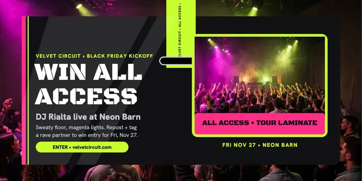 Velvet Circuit DJ laminate giveaway post template