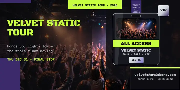 Velvet Static tour laminate pass post template