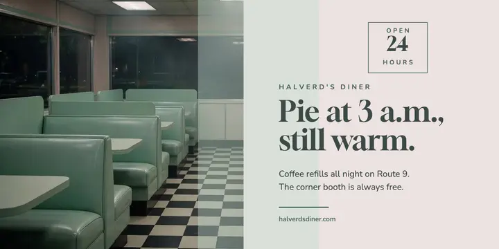 Halverd's Diner open all night liminal post template