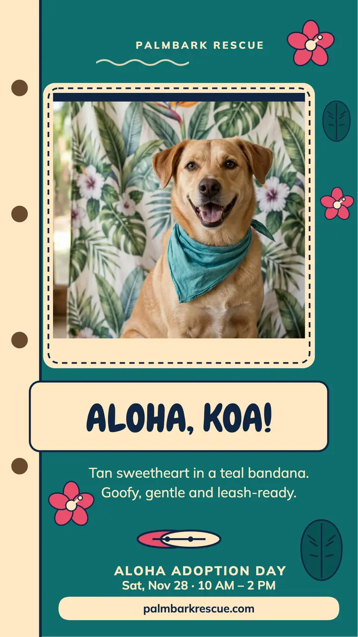 Palmbark aloha adoption day story template