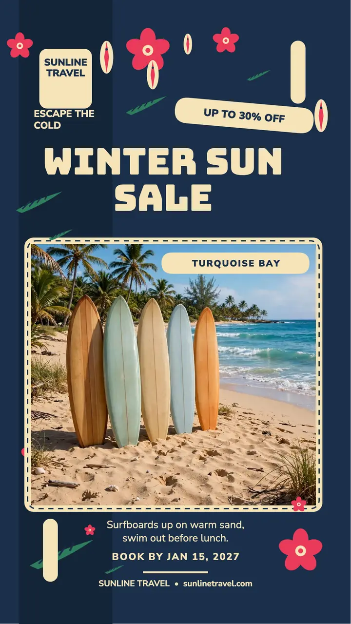 Sunline winter sun beach sale story template
