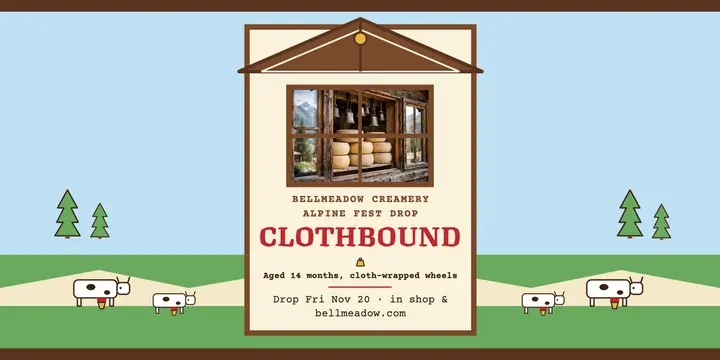 Bellmeadow alpine cheese drop poya post: cheese shop launch post template