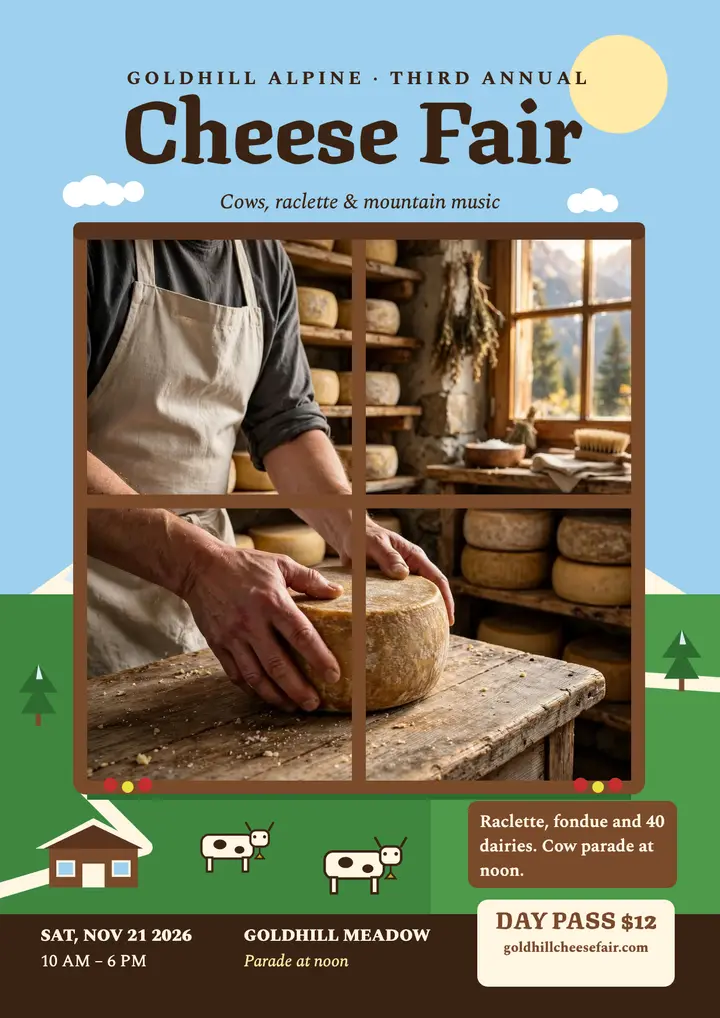 Goldhill Cheese Fair alpine flyer template