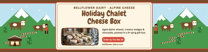 Holiday Chalet cheese box banner template